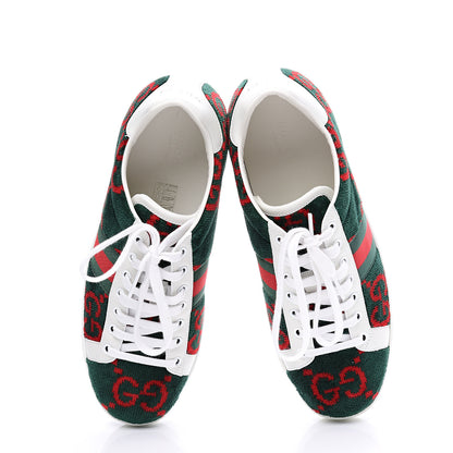 Gucci Terry Cloth GG Monogram Web Womens Ace Sneakers 39 Green Red 5 of 11