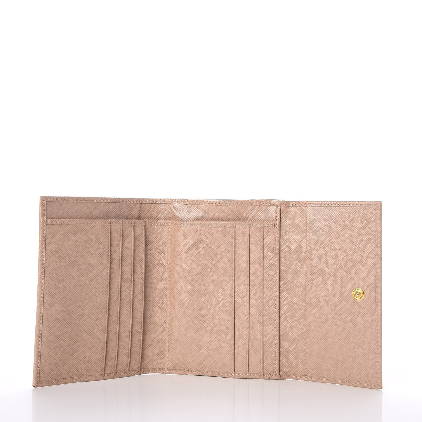 Saffiano Kiss Lock Compact Wallet Cammeo