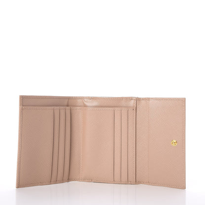 Prada Saffiano Kiss Lock Compact Wallet Cammeo 5 of 8