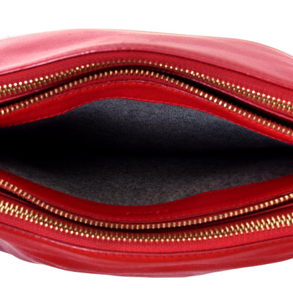 Celine Lambskin Large Trio Crossbody Bag Red 4 of 4