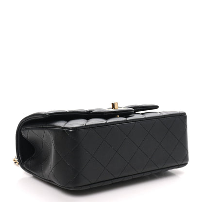 Chanel Lambskin Quilted Mini Top Handle Rectangular Flap Black 4 of 11