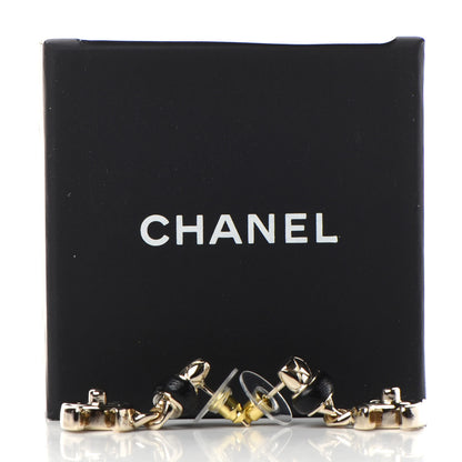 Chanel Lambskin CC Turnlock Drop Earrings Gold Black 5 of 5