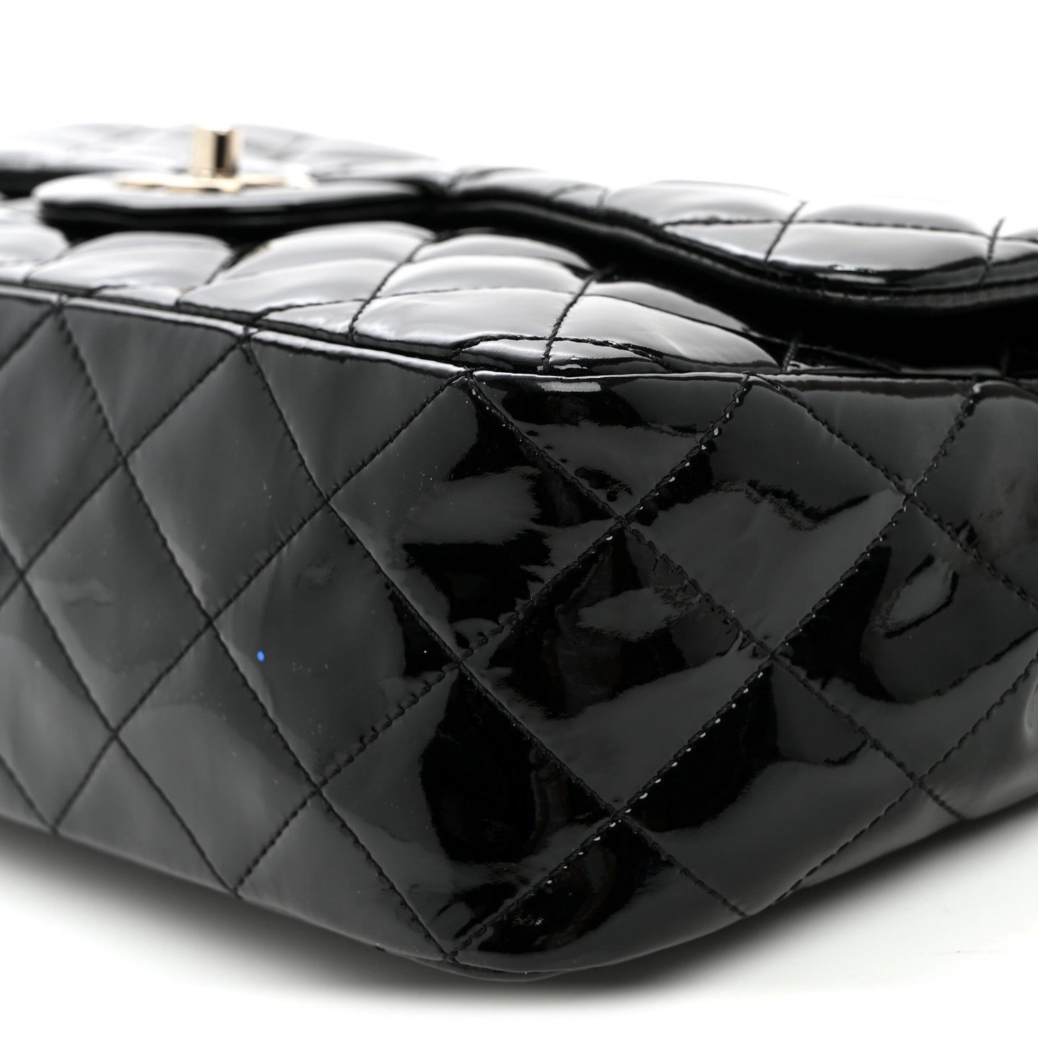 Chanel Patent Quilted Jumbo Single Flap Black 10 of 10