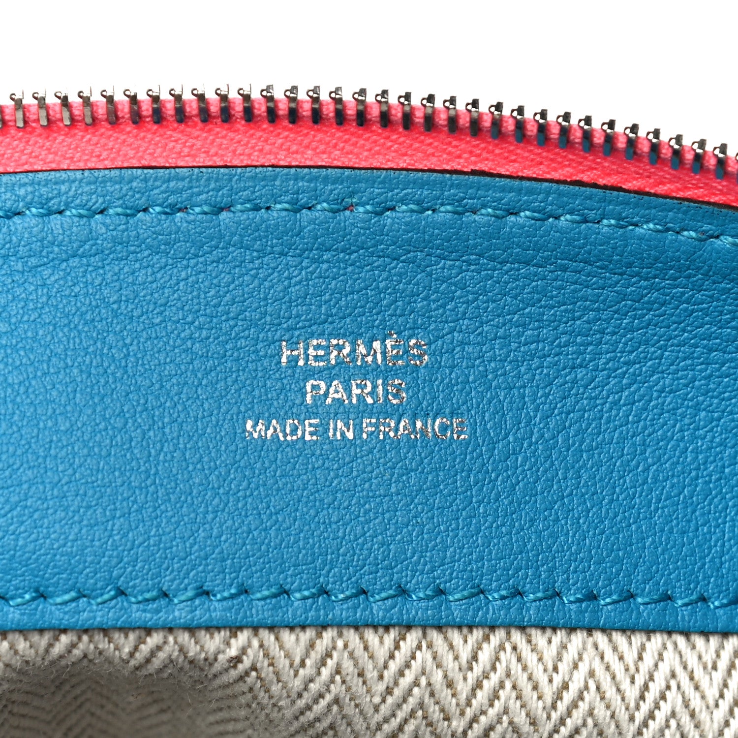 Hermes Lambskin Swift Tohubohu Pouch PM Rose Azalee Bleu Zanzibar 6 of 15