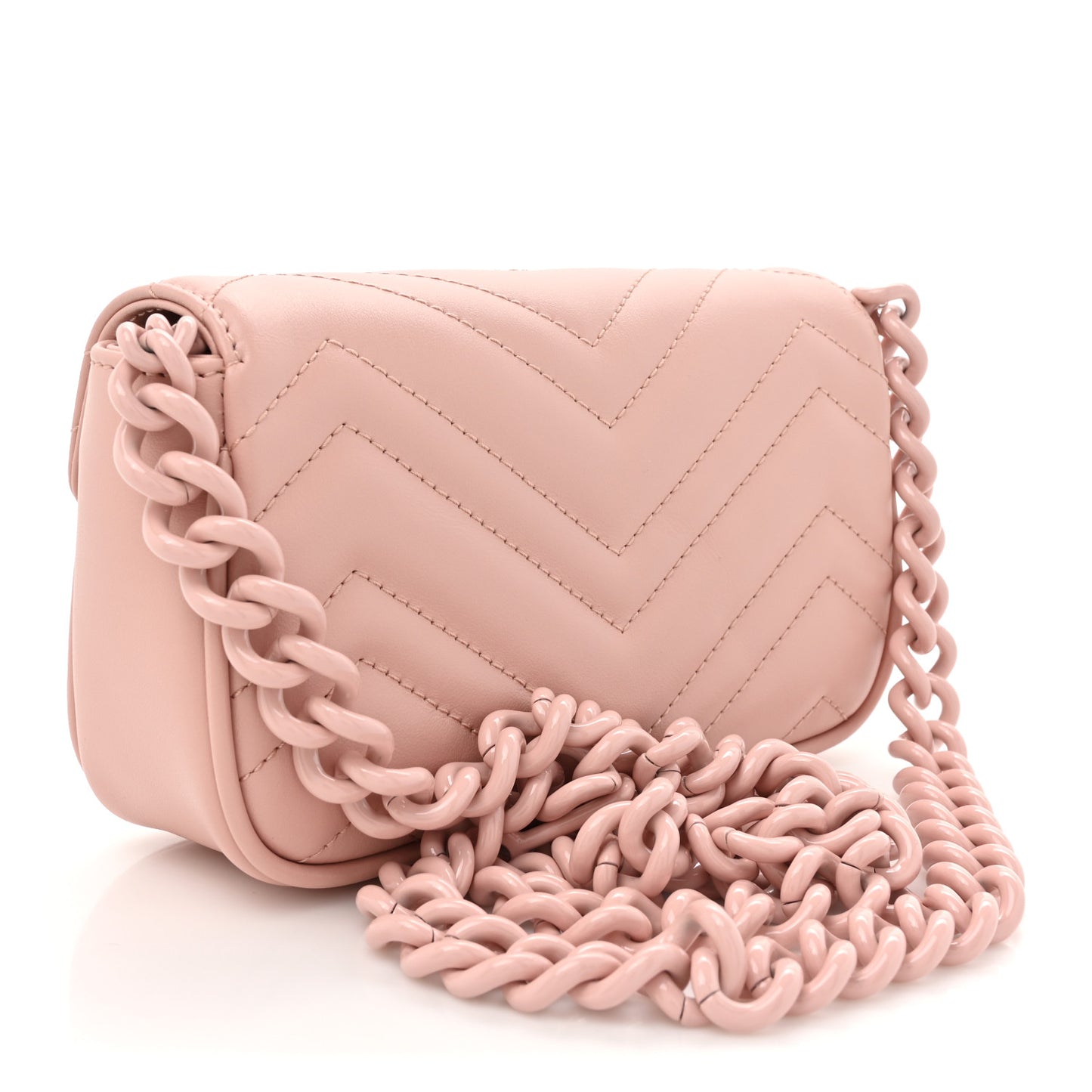 Calfskin Matelasse Monochrome GG Marmont Chain Belt Bag Perfect Pink