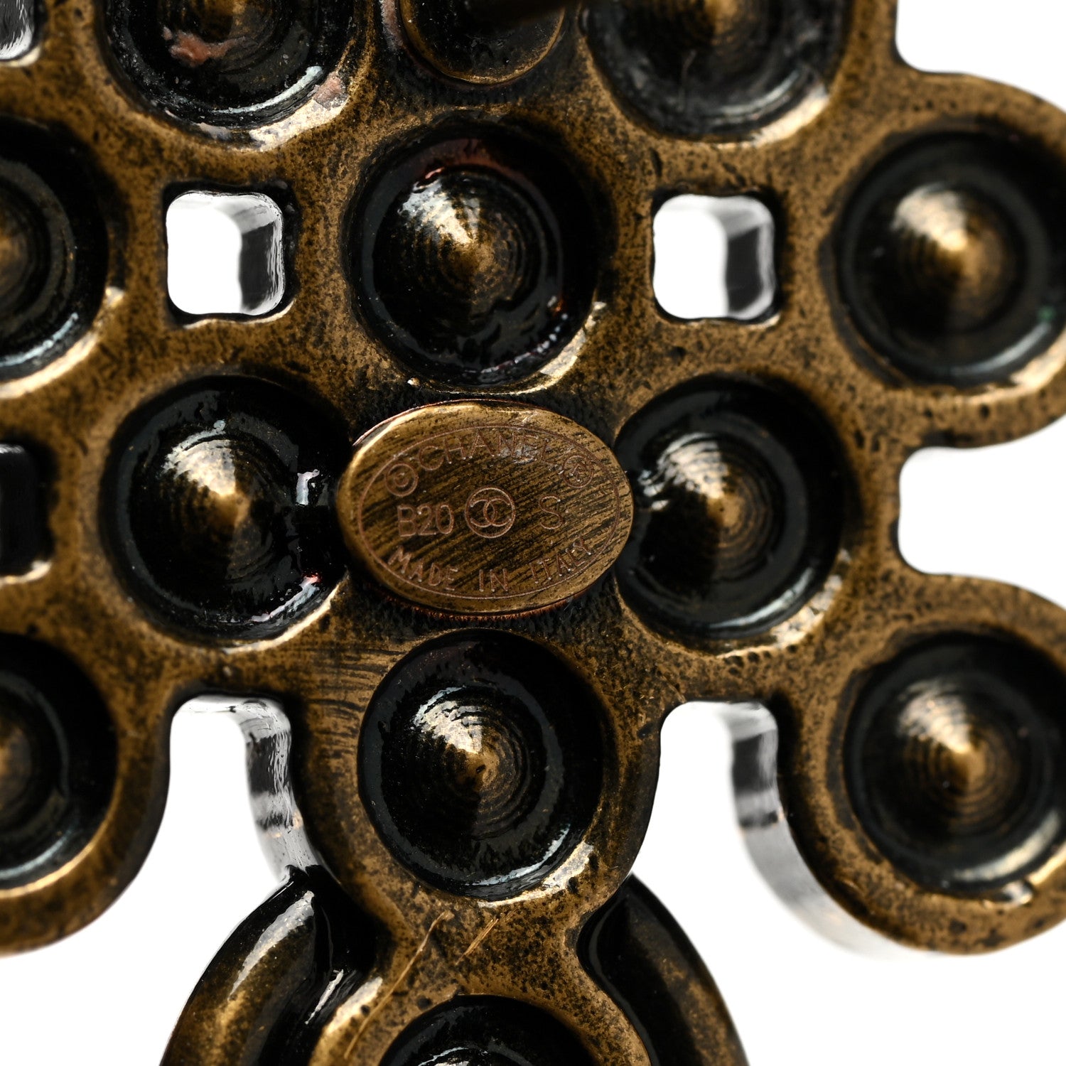 Chanel Crystal Strass CC City of Lights Cluster Dangle Earrings Gold Multicolor 3 of 5