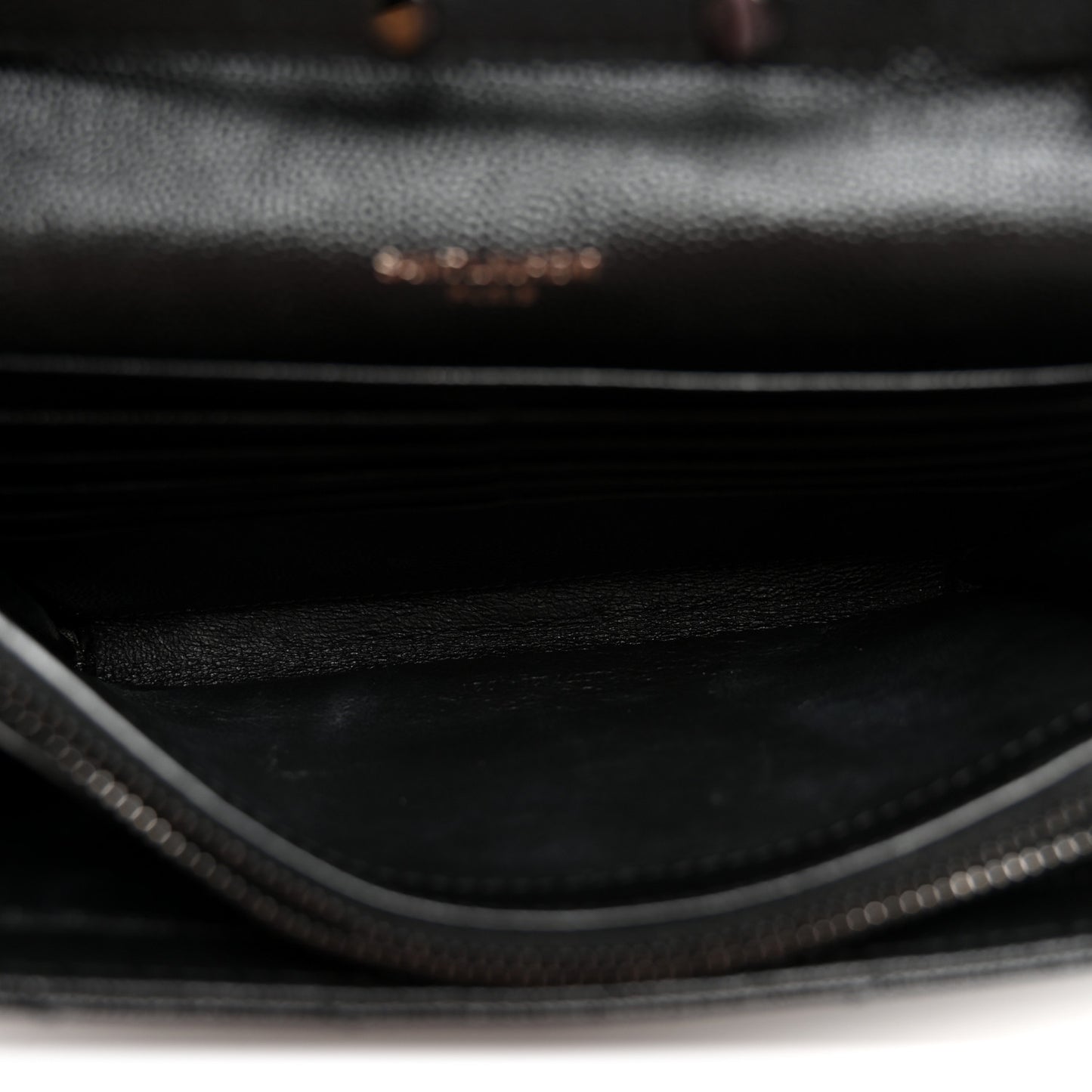 Grain De Poudre Matelasse Chevron Monogram Monochrome Chain Wallet Black