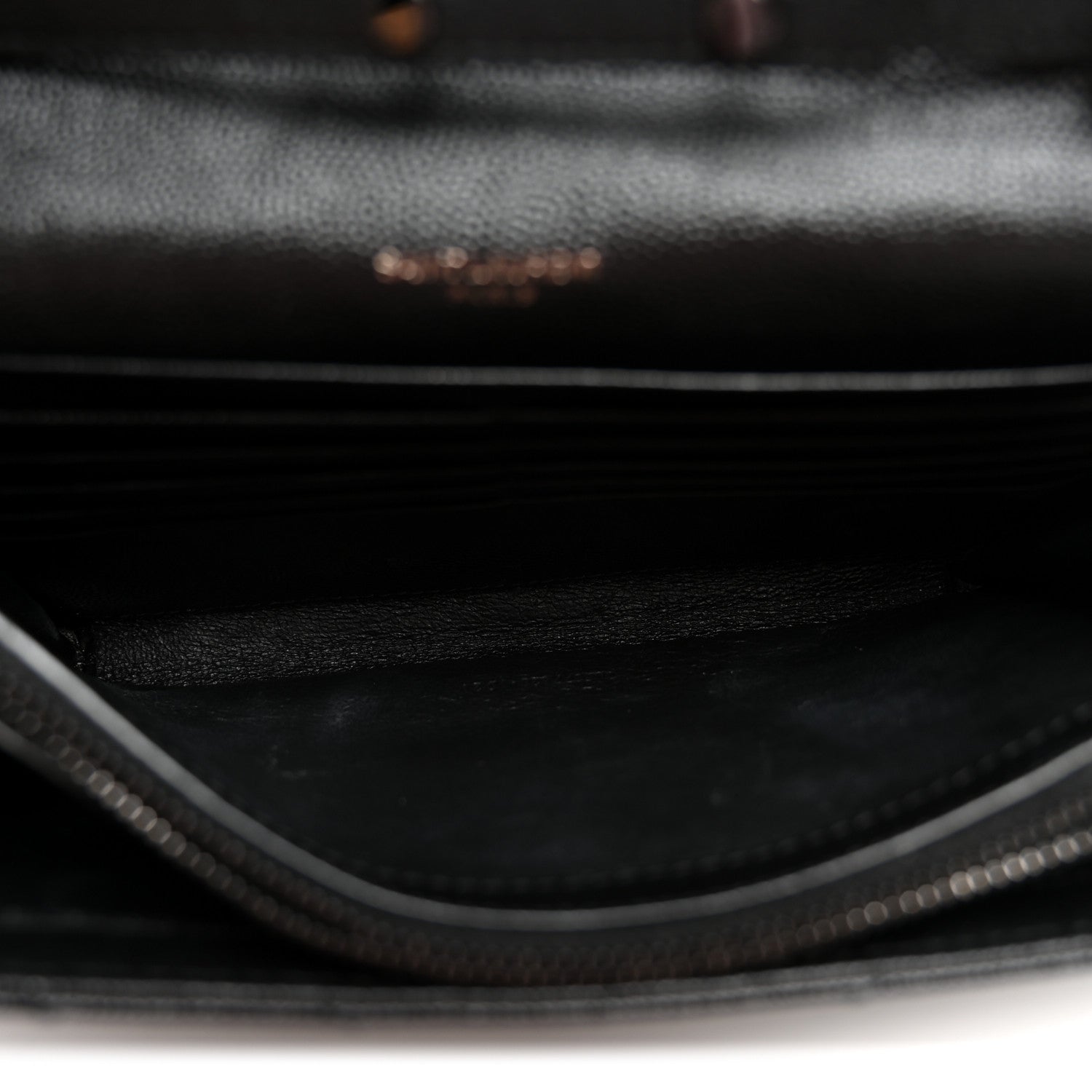 Saint Laurent Grain De Poudre Matelasse Chevron Monogram Monochrome Chain Wallet Black 5 of 10