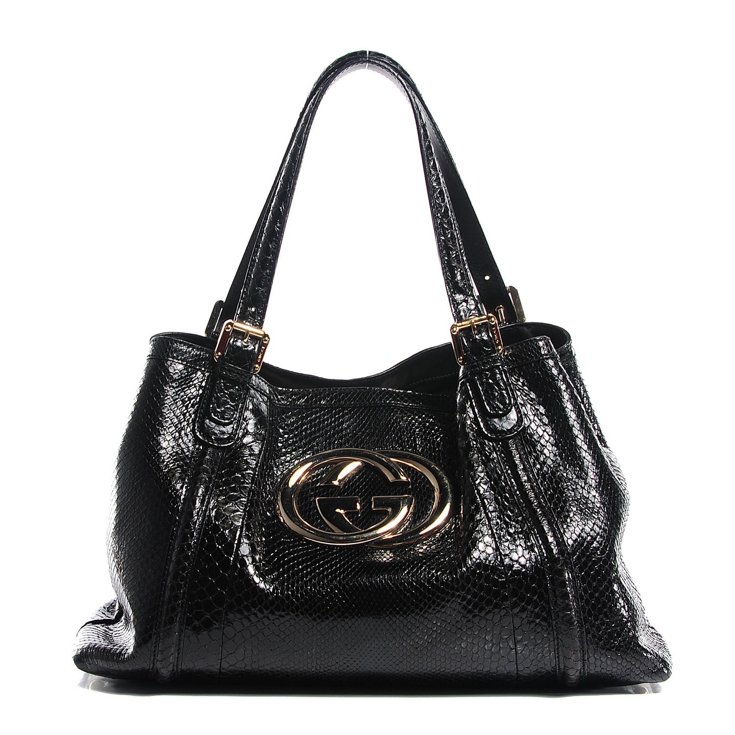 Gucci Python Medium Britt Tote Black 1 of 7