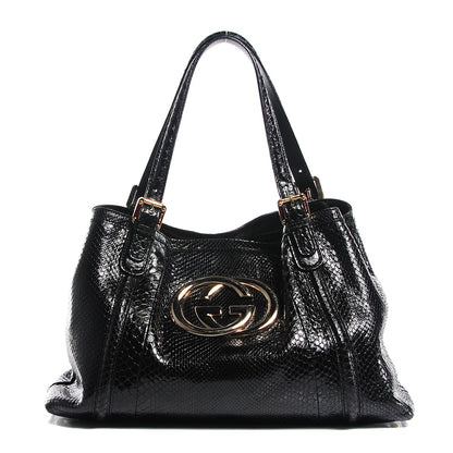 Gucci Python Medium Britt Tote Black 1 of 7