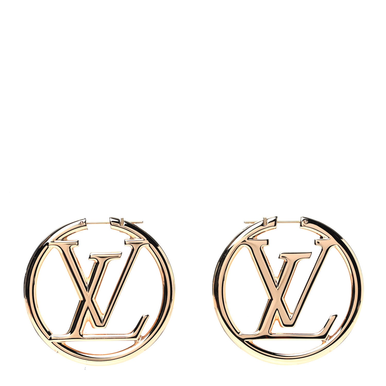 Louis Vuitton Metal Louise Hoop Earrings Gold 1 of 5