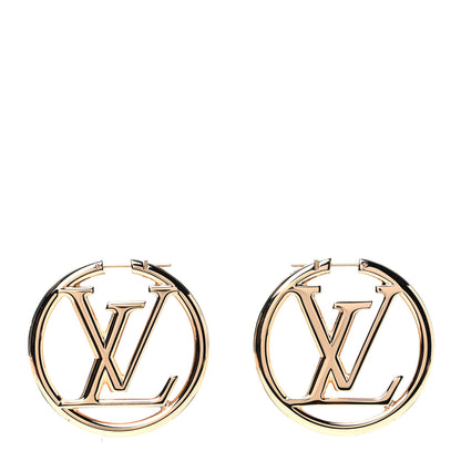 Louis Vuitton Metal Louise Hoop Earrings Gold 1 of 5