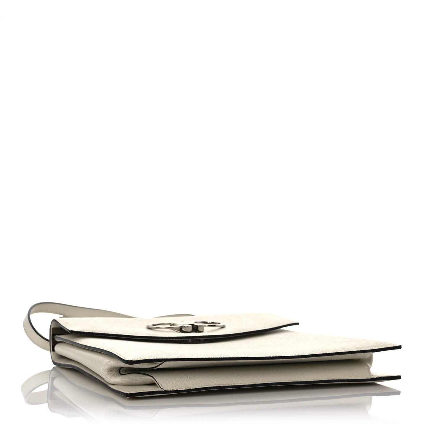 Calfskin Gancini 2-Way Top Handle Bag Ivory