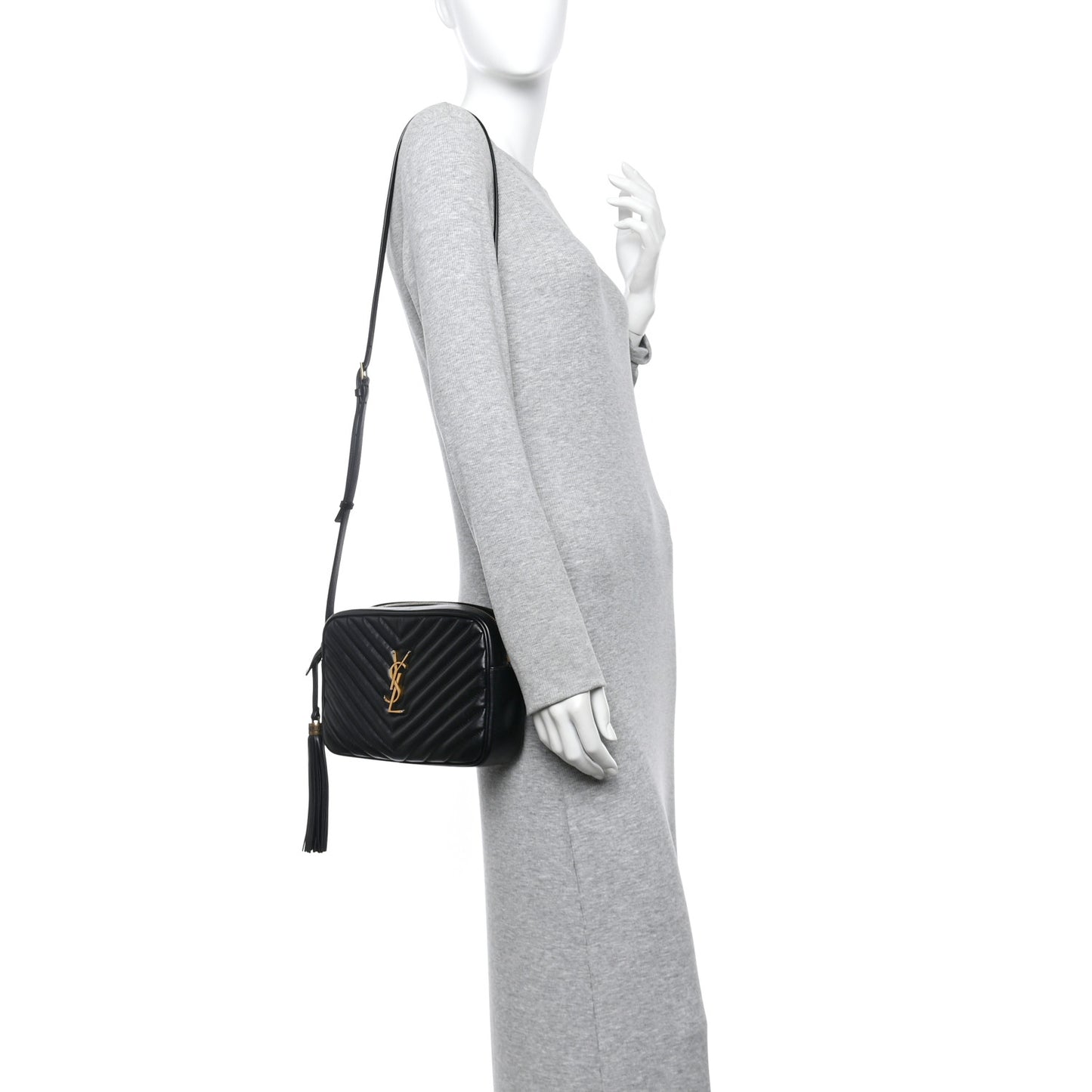 Calfskin Matelasse Monogram Lou Camera Bag Black