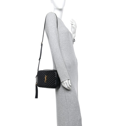 Saint Laurent Calfskin Matelasse Monogram Lou Camera Bag Black 2 of 10