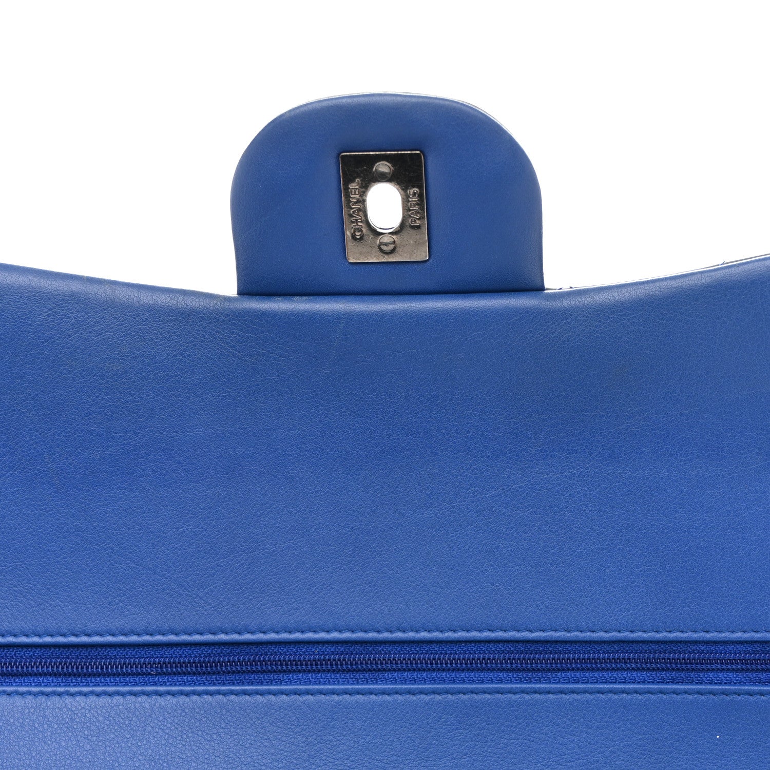 Chanel Patent Quilted Jumbo Double Flap Blue 15 of 20