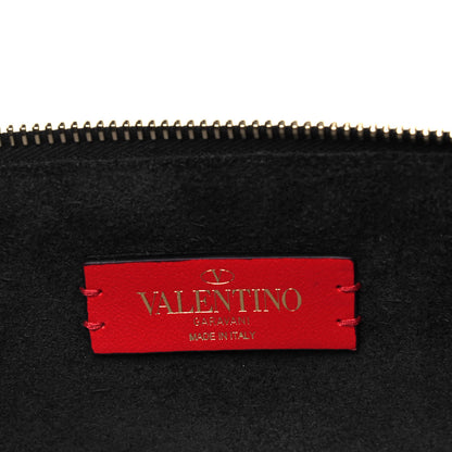 Valentino Garavani Pebbled Calfskin Large Rockstud Wristlet Clutch Black 6 of 9
