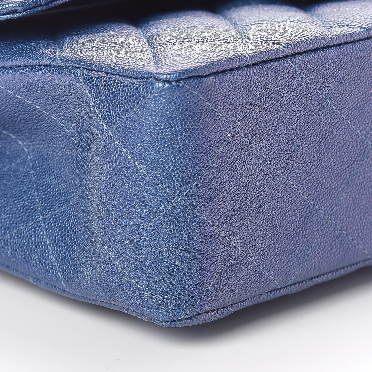 Chanel Iridescent Caviar Quilted Small Double Flap Dark Blue 8 of 10