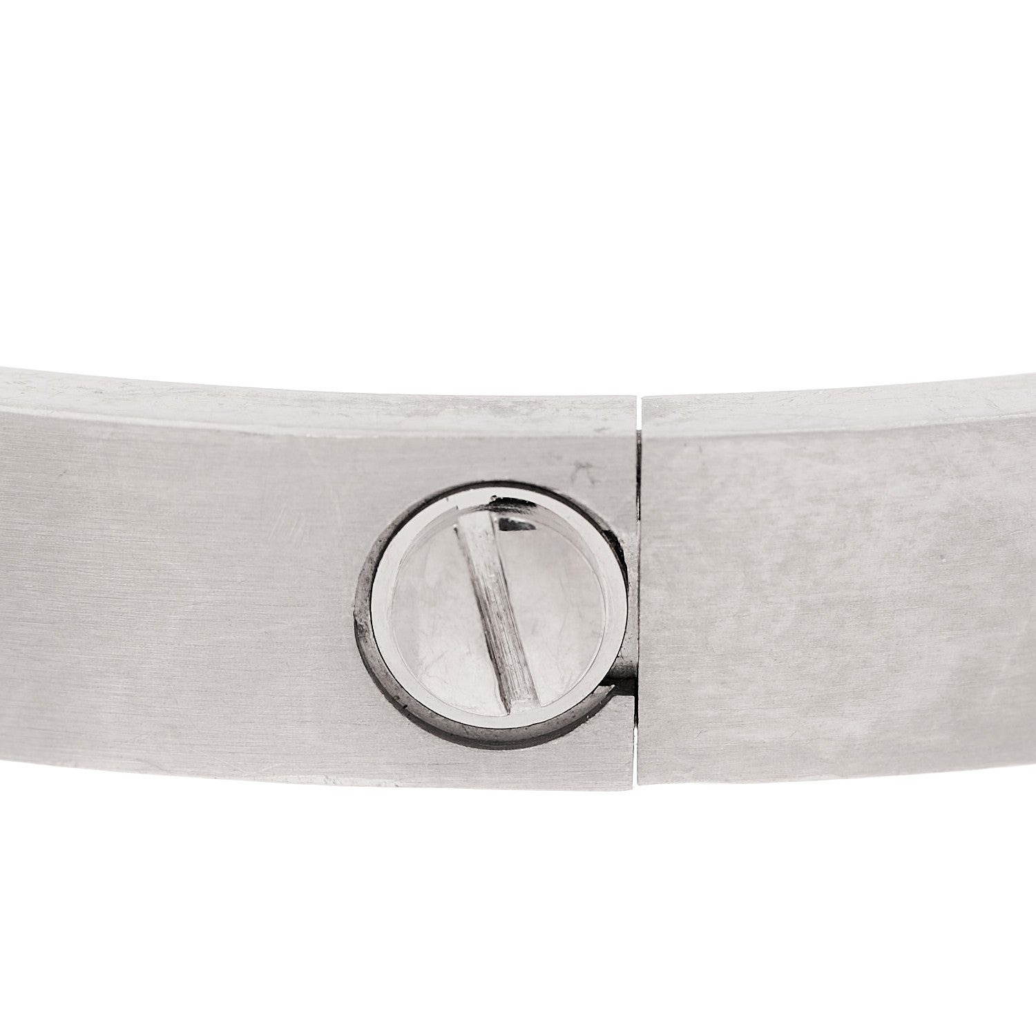 Cartier 18K White Gold Brushed Finish LOVE Bracelet 19 7 of 10