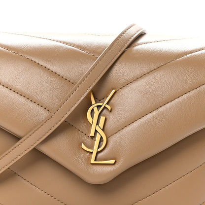 Saint Laurent Calfskin Y Quilted Monogram Toy Loulou Crossbody Bag Latte 9 of 11