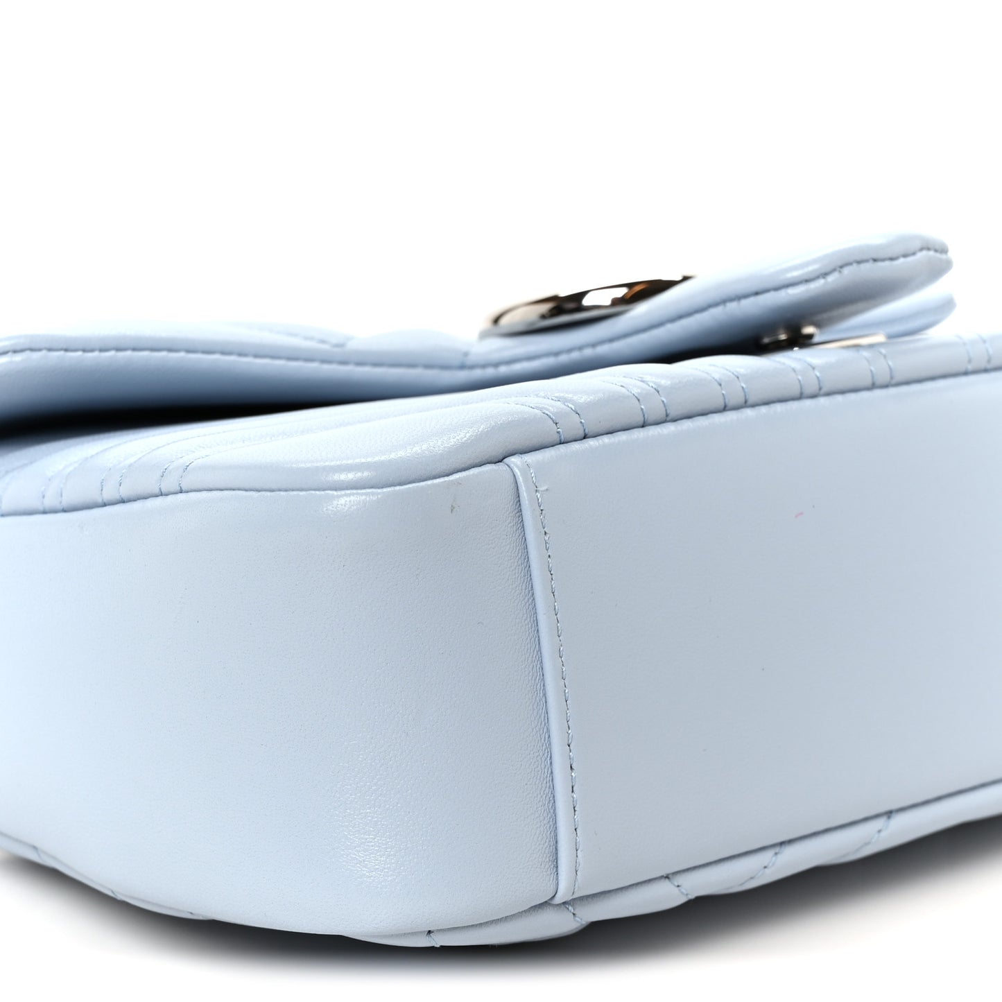 Calfskin Matelasse Medium GG Marmont Shoulder Bag Porcelain Light Blue