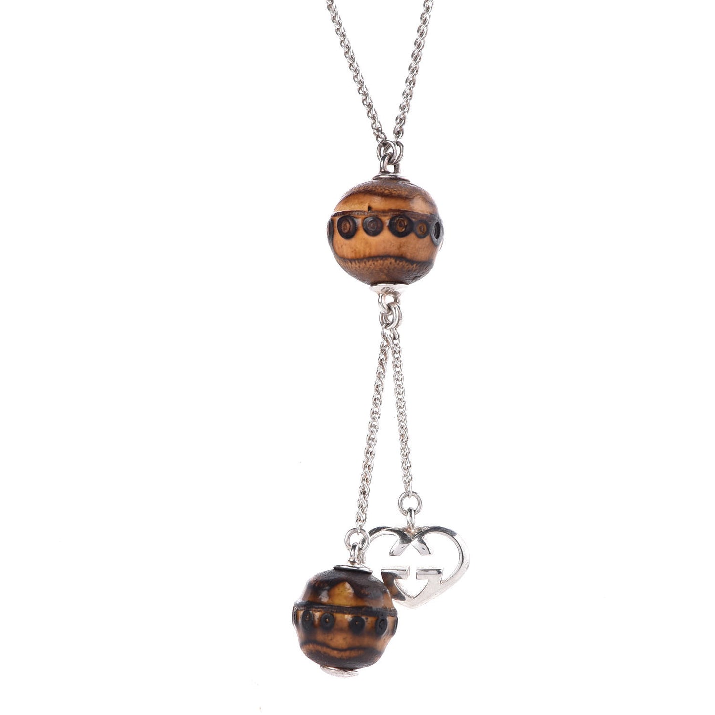 Sterling Silver Bamboo Drop Necklace