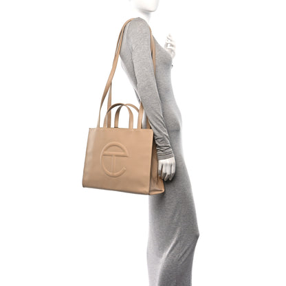 Telfar Vegan Leather Medium Shopping Bag Cream 2 of 10