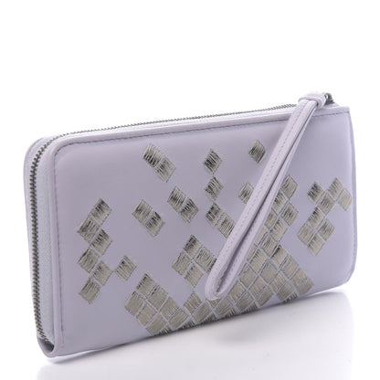 Bottega Veneta Nappa Intrecciato Ayers Half Zip Around Wallet Lilac 3 of 7