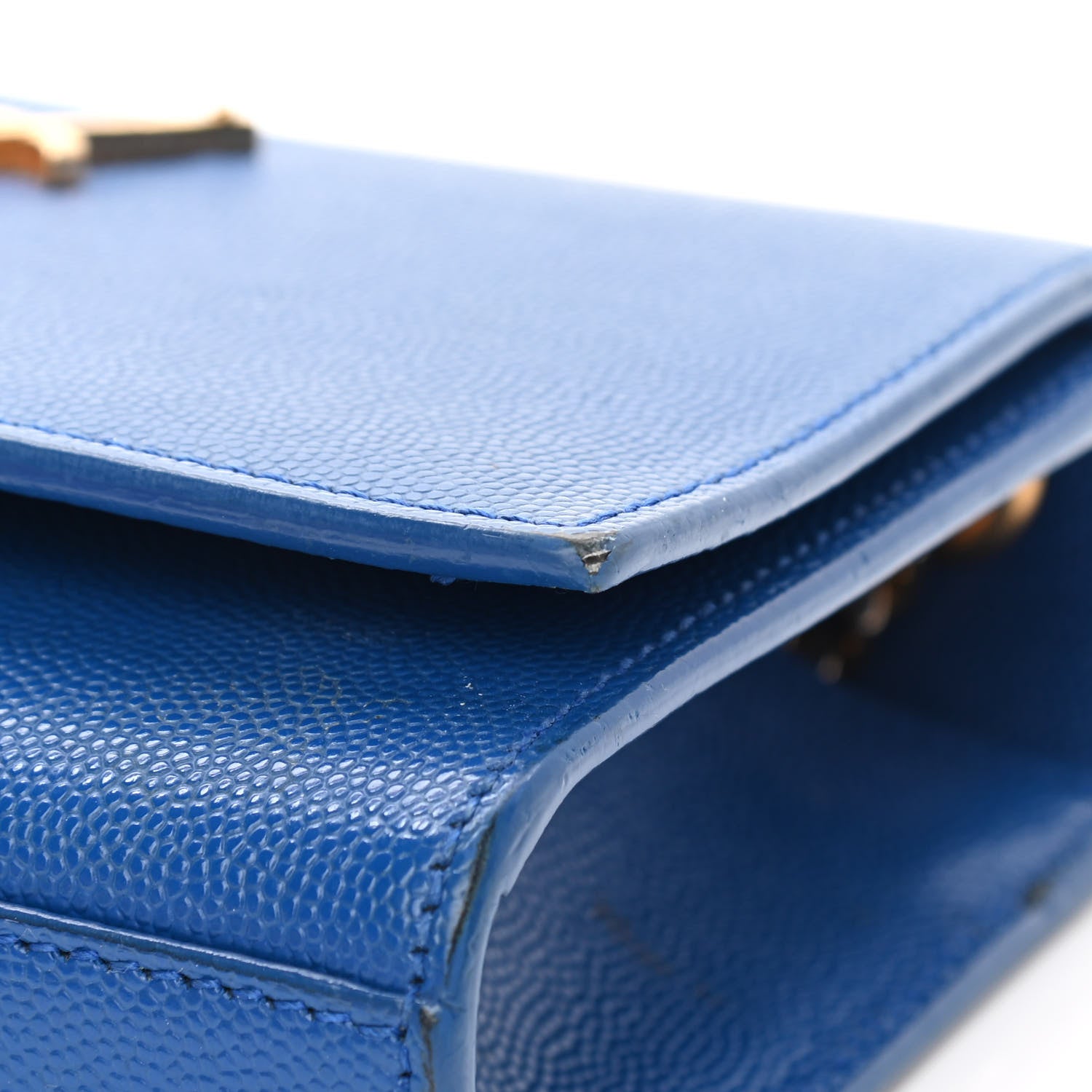 Saint Laurent Grain De Poudre Small Classic Monogram Kate Satchel Royal Blue 12 of 13