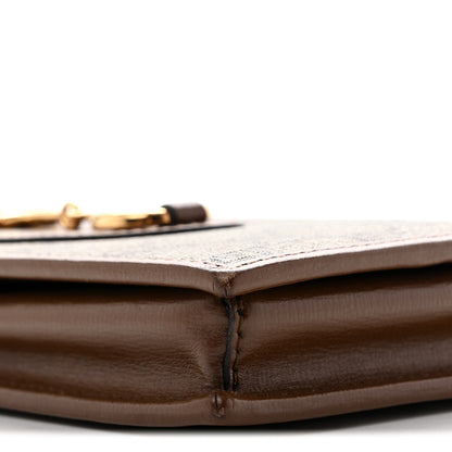 Gucci GG Supreme Monogram Azalea Calfskin Horsebit 1955 Wallet On Chain Beige Ebony Brown Sugar 10 of 13