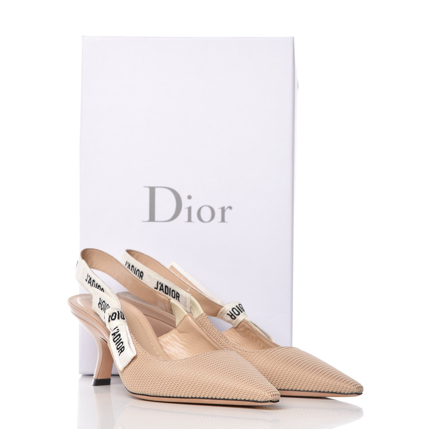 Christian Dior Technical Canvas Ribbon J Adior Slingback 65mm Pumps 37 Powder Nude 15 of 15