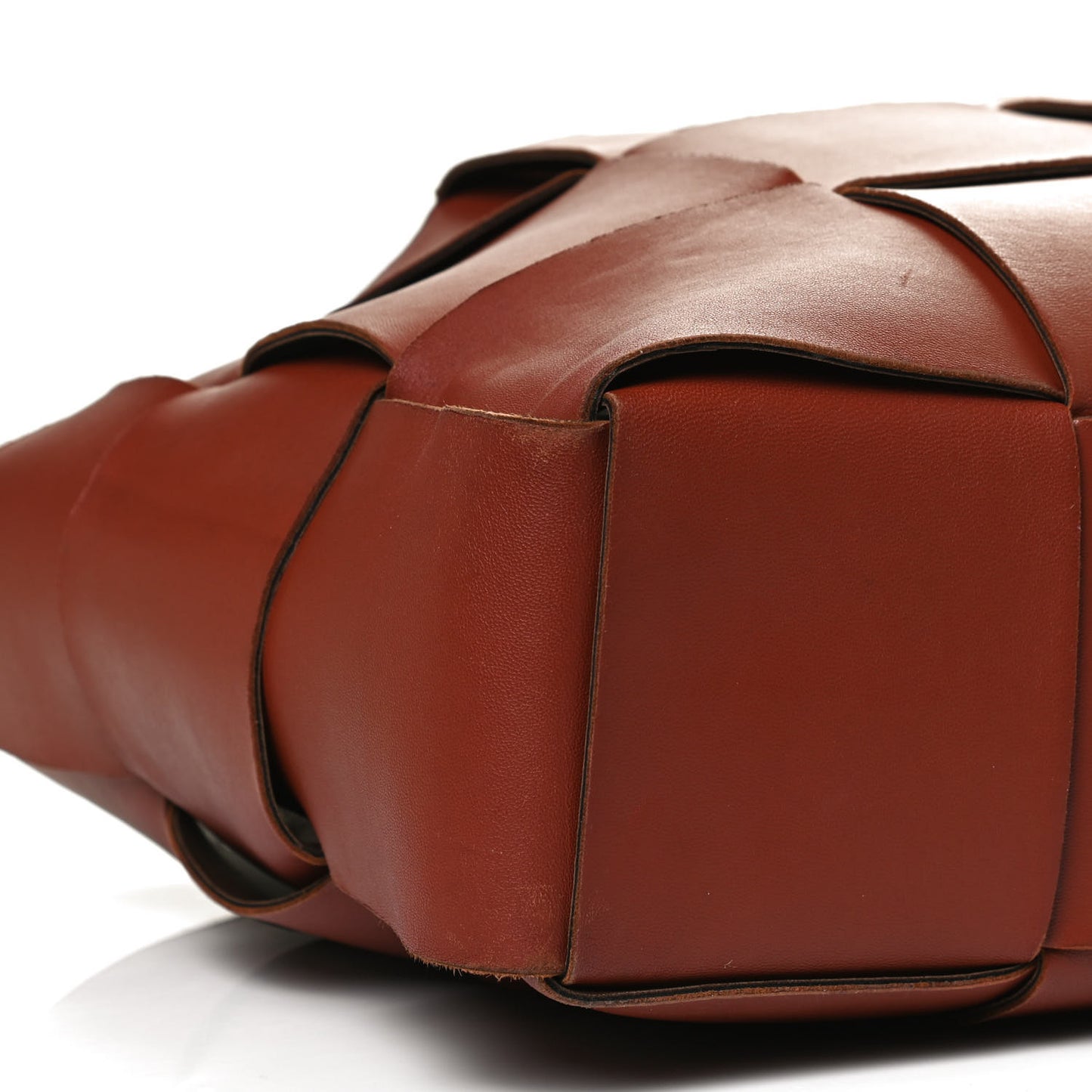 Nappa Maxi Intrecciato Mens Arco Tote Red Brown