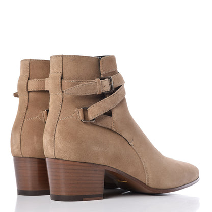 Saint Laurent Suede Womens Blake Ankle Boots 38.5 New Sigaro 4 of 9