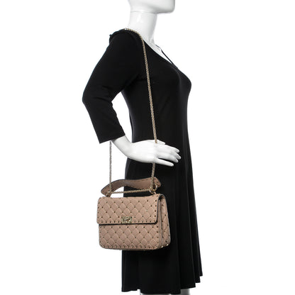 Valentino Garavani Lambskin Medium Rockstud Spike Shoulder Bag Poudre 2 of 8