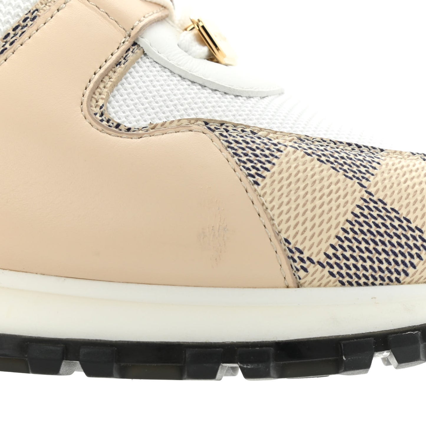 Calfskin Damier Azur Run Away Sneakers 39 White