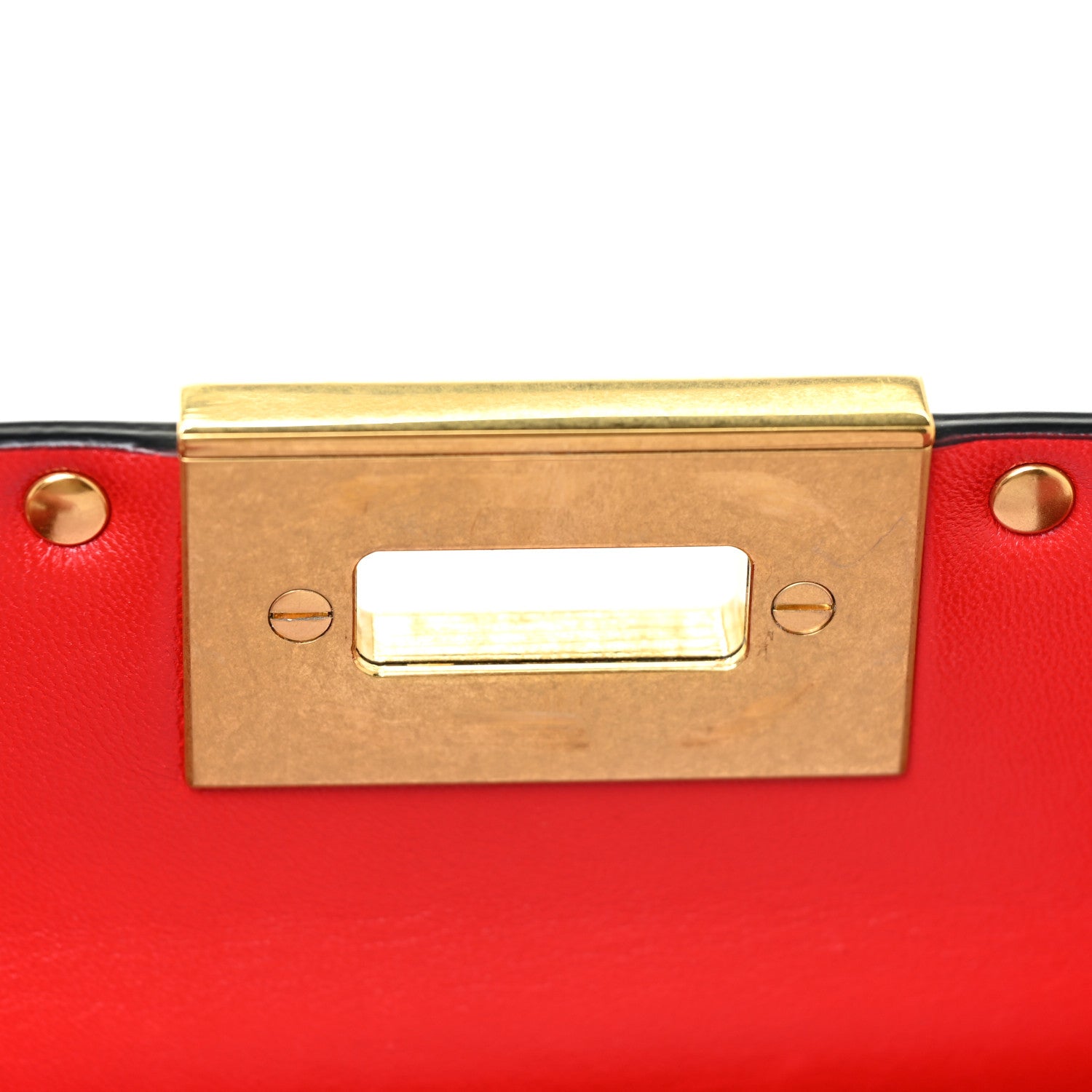 Valentino Garavani Grainy Calfskin Rockstud Clutch Light Ivory 10 of 13