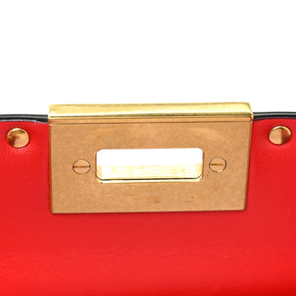 Valentino Garavani Grainy Calfskin Rockstud Clutch Light Ivory 10 of 13