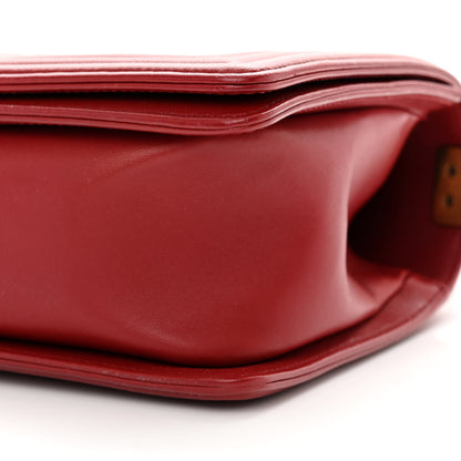 Chanel Lambskin Quilted Medium Boy Flap Dark Red 10 of 13