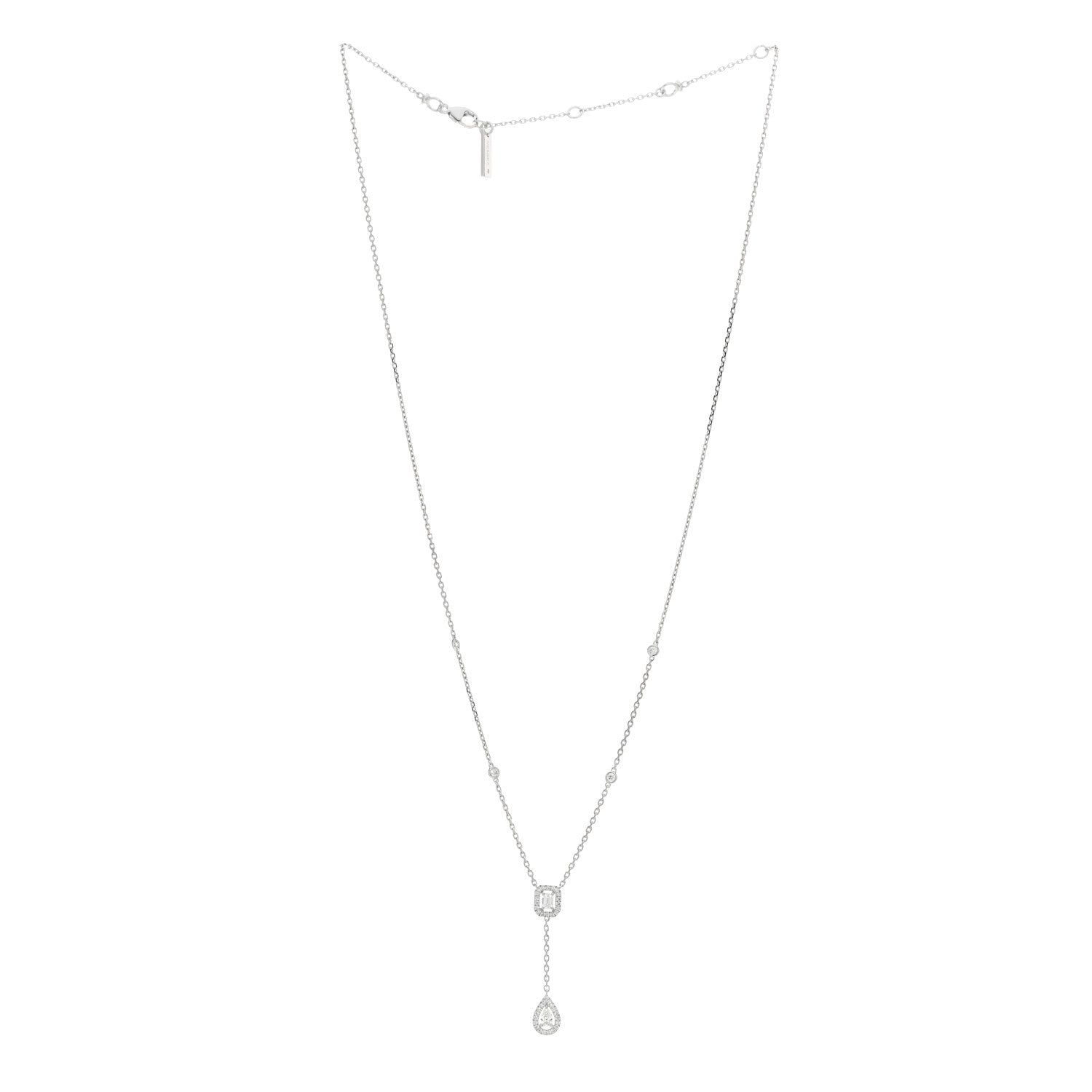 Messika 18K White Gold Diamond My Twin Tie Necklace 2 of 5