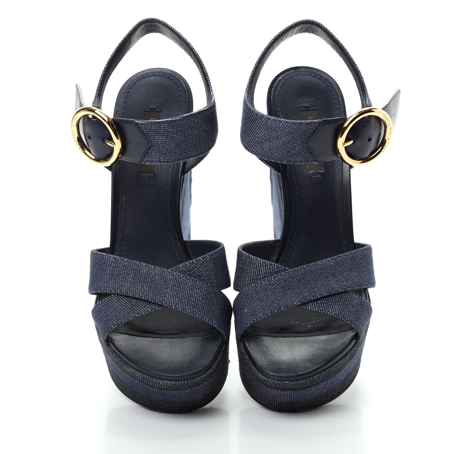Louis Vuitton Canvas Blue Shore Wedge Sandal 36 Marine 5 of 11
