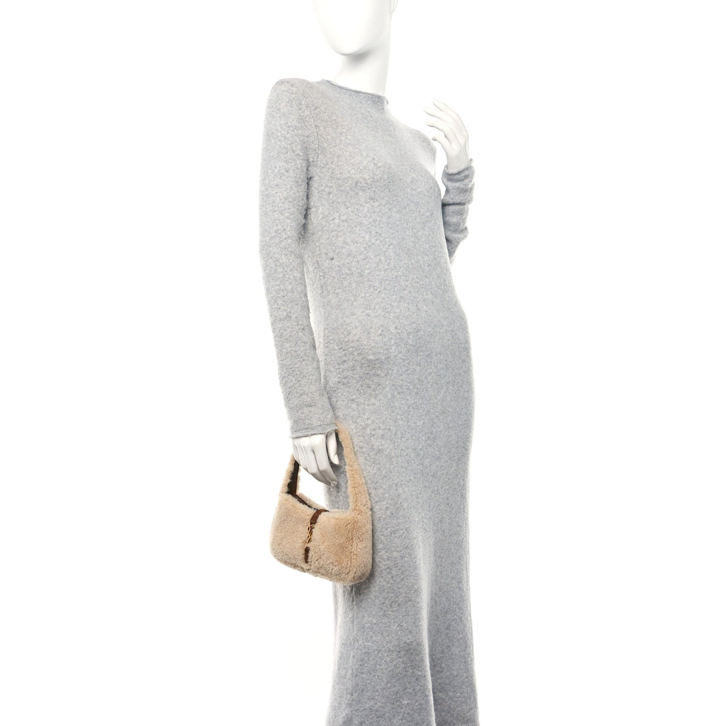 Shearling Le 5 A 7 Mini Hobo Natural Beige
