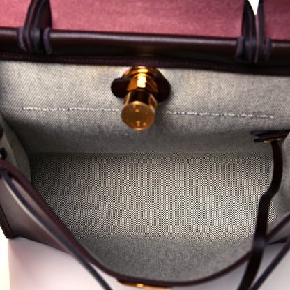 Hermes Toile H Berline Vache Hunter Herbag Zip 31 PM Rouge Sellier 6 of 12