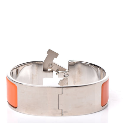 Hermes Enamel Wide Clic Clac H Bracelet GM Orange 4 of 6