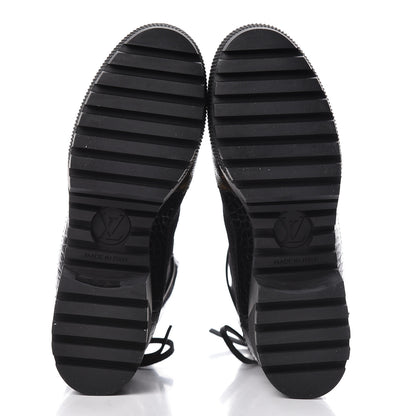 Louis Vuitton Suede Calfskin Monogram Laureate Platform Desert Boots 36 Black 5 of 9