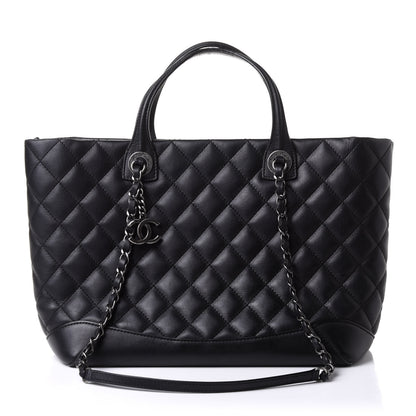 Chanel Calfskin Quilted Small Easy Shopping Tote Black 1 of 11