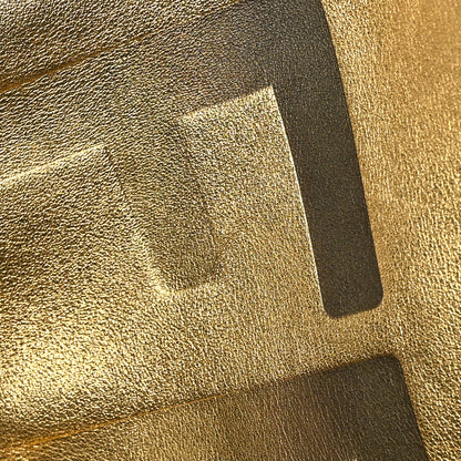 Fendi Metallic Vitello King Logo Embossed Large Flat Pouch Gold 8 of 8