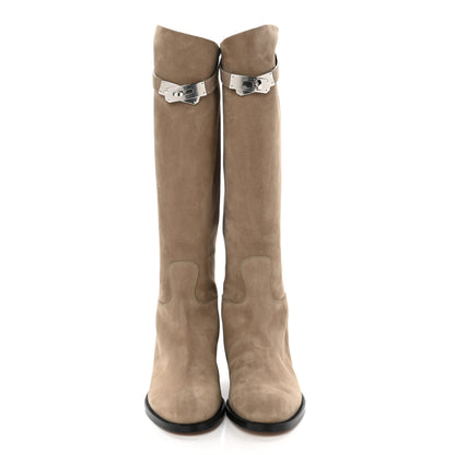 Hermes Suede Kelly Jumping Boots 36 Oak 2 of 8