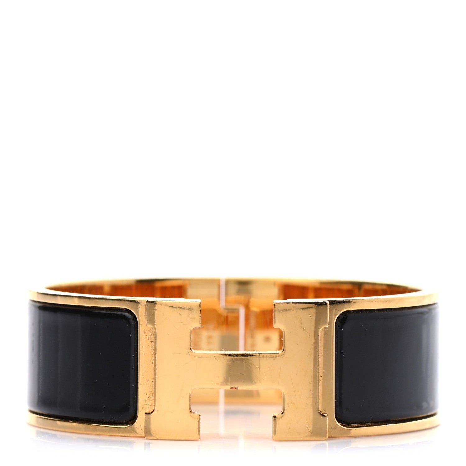 Hermes Enamel Wide Clic Clac H Bracelet PM Black 1 of 4