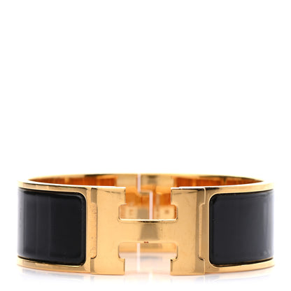Hermes Enamel Wide Clic Clac H Bracelet PM Black 1 of 4