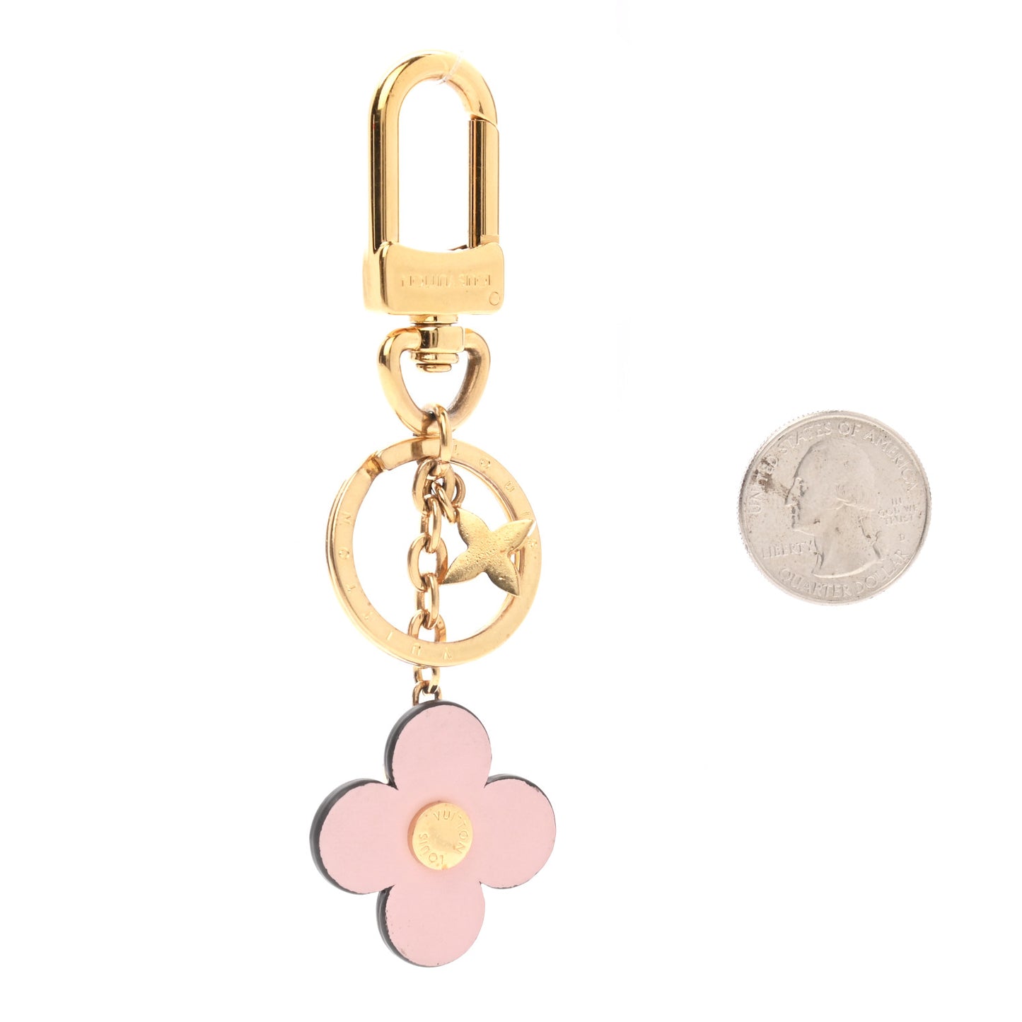 Monogram Blooming Flowers BB Bag Charm Key Holder Pink